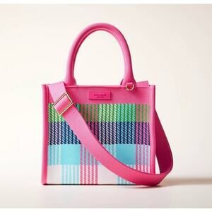 Kate Spade x Target Plaid Knit Crossbody Pink New York Limited Edition